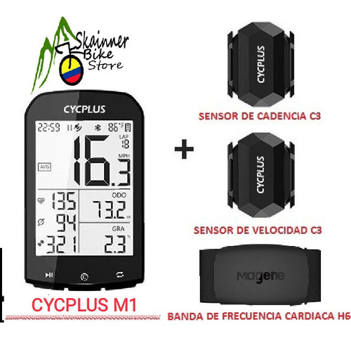 Ciclocomputador Cycplus M1 + Kit De Sensores + Obsequio