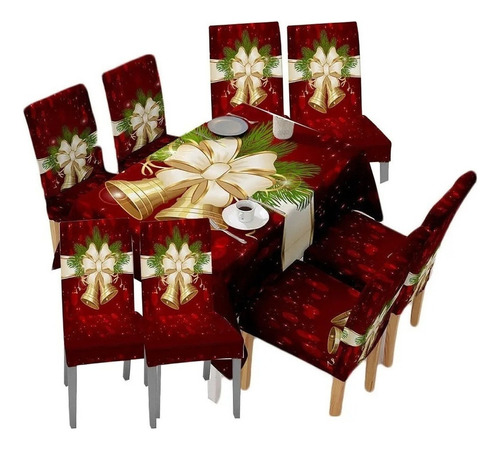 8 Fundas Sillas Comedor Asiento Navideños Adorno Decoración