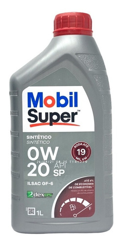 Mobil 1l Óleo Super 0w-20 Sintético Api Sp Dexos 1