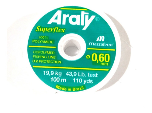 Nylon Araty Superflex 0,60 Mm X 100mts. 19,9 Kg Resistencia