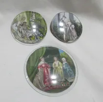 Comprar Antiguas 3 Miniaturas Pintadas A Mano Papel C\u002F Cristal (5933