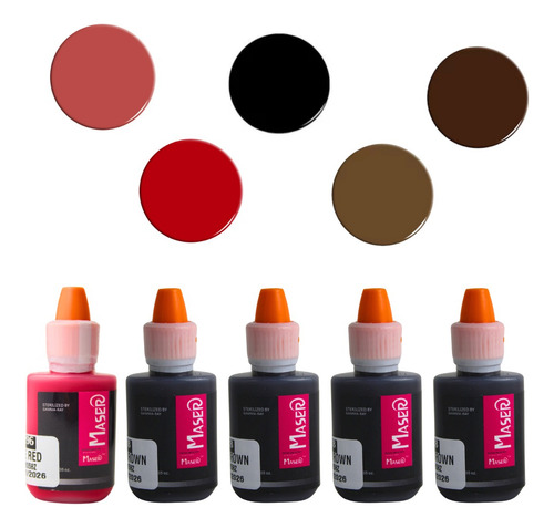 Tinta Para Ceja Microblading Shading Pigmento Maser 5pz Color Kit 4