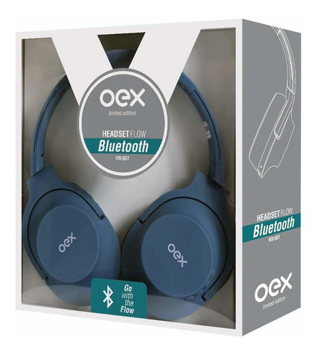 Fone De Ouvido Bluetooth Headset Flow Dobrável Com Microfone