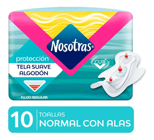 Toalla Higiénica Nosotras Normal Suave Con Alas 10 Un