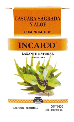 Cascara Sagrada Y Aloe Vera Laxante Natural Incaico salutaris em Caixa