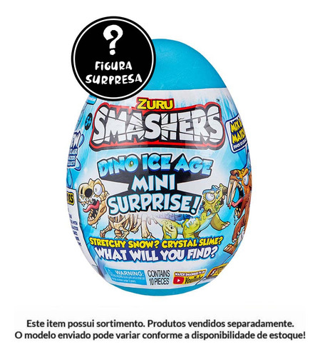 Figura Surpresa - Smashers Dino Ice Age - Ovo Pequeno - Fun