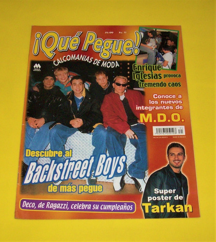 Backstreet Boys Revista Que Pegue Ov7 Tarkan Mdo Paulina Rub