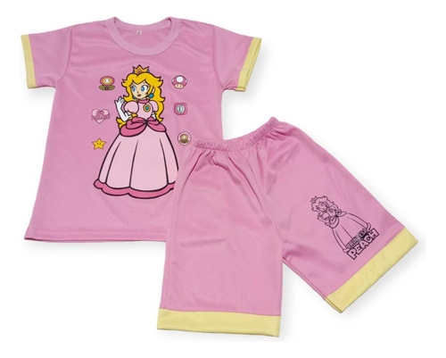 Hermoso Conjunto De Playera Y Short De La Princesa Peach