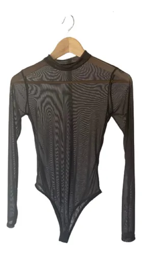 Body negro outlet mangas tul