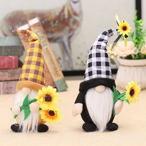(bkw) Gnomes Scandinavian Tomte Nisse Swedish Sunflower Elf