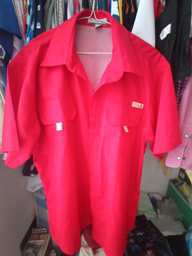 Camisa Roja Columbia Para Caballero Talla L Nueva