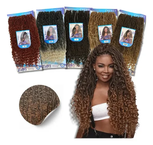 Cabelo Zuri Crochet Braid Dread Com Cachos 60cm Cherey 320g Cor