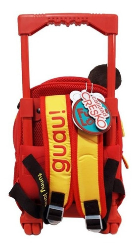 Mochila Jardín Con Carro 11 Pulgadas Perro Perrito Funyland Color Rojo