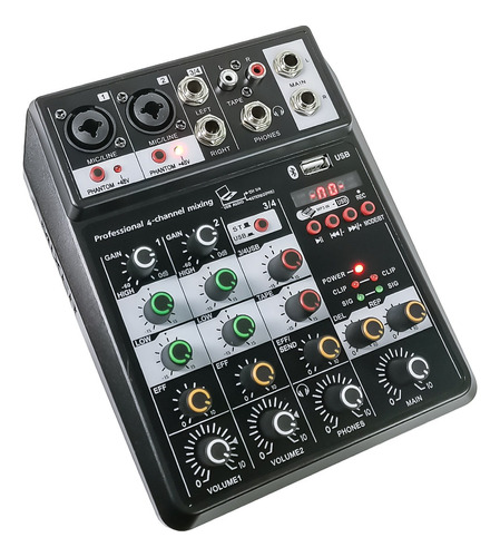Mezcladora De Audio Amplificador De 4 Canales Ms-mixeractive