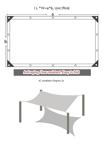 4x5m Tela Toldo Sombrite 90% Sombra Shade Garagem Jardim