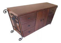 Comprar Mueble Ceibo Madera Comedor Sala Cajonera Hierroforjado 