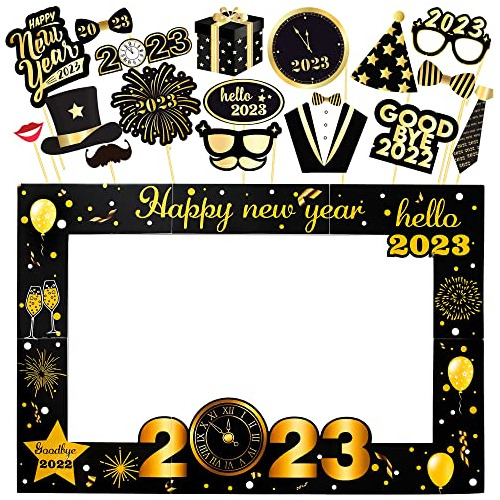 New Year Photo Booth Frame 2023 Pack Of 36, New Years P...