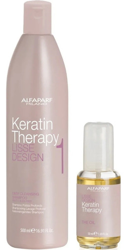 Shampoo 500ml + Serum Para Alisado Alfaparf Keratin Therapy