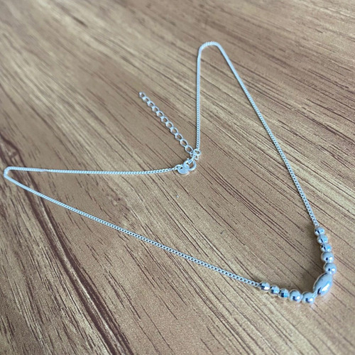 Imagen 5 de 9 de Collar Gargantilla Plata 925 Bolita Diamantada Mujer Agálea