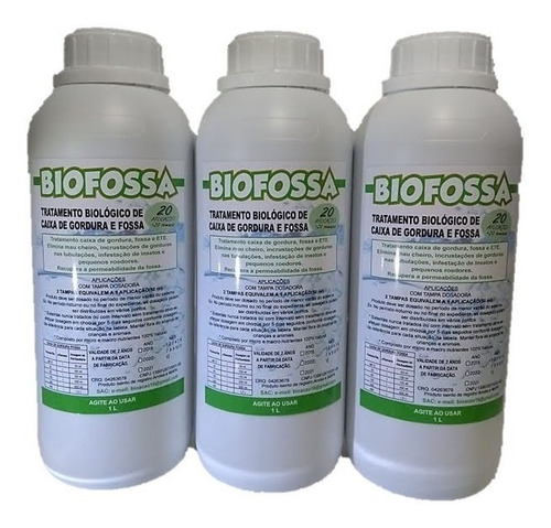 Biofossa - Tratamento Fossa E Caixa De Gordura 60 Aplicações