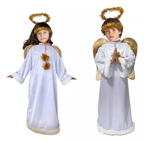 Disfraz De Angel - Túnica Blanca Con Alas - Disfraces De Angelitos Traje De  Angelito Disfraz De Navidad Disfraces Para Niñas Y Niños Disfraz Navideño