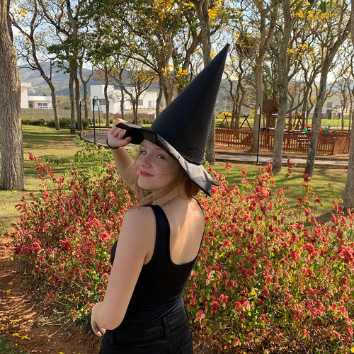 Chapéu De Bruxa Halloween Preto Pontas Imediato