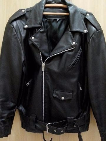 jaqueta de couro de bufalo motoqueiro