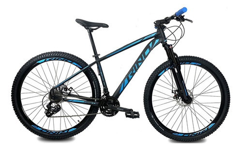 Bicicleta Aro 29 Rino Fitz Roy - 21v - Cambios Shimano Cor Preto/azul Tamanho Do Quadro 17