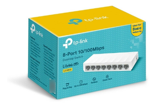 Switch Tp-link Fast Ethernet Ls1008, 8 Puertos 1.6 Gbit