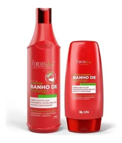 Kit Shampoo E Condicionador Forever Liss Banho De Morango