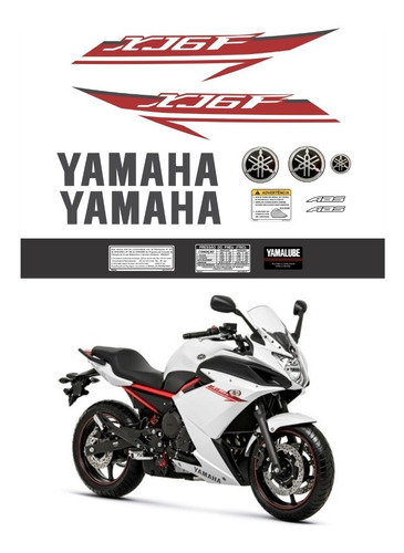 Kit Adesivos Yamaha Xj6f 2013 Branca Xj6 Xj6f13