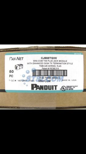 New Panduit Category Cat 6 Jack Rj45 Cj688tgiw  Box 50 J Vvb