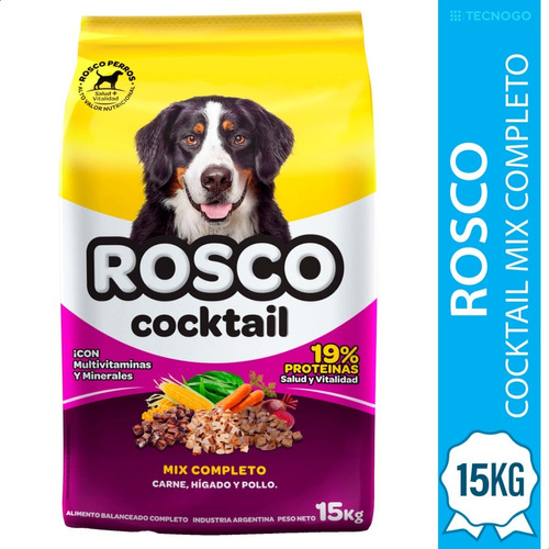 Alimento Perros Rosco Cocktail Mix Balanceado 15kg Pet Corp