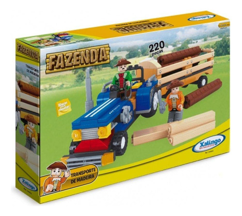 Brinquedo Fazenda Transporte Madeira Xalingo 220 Peças