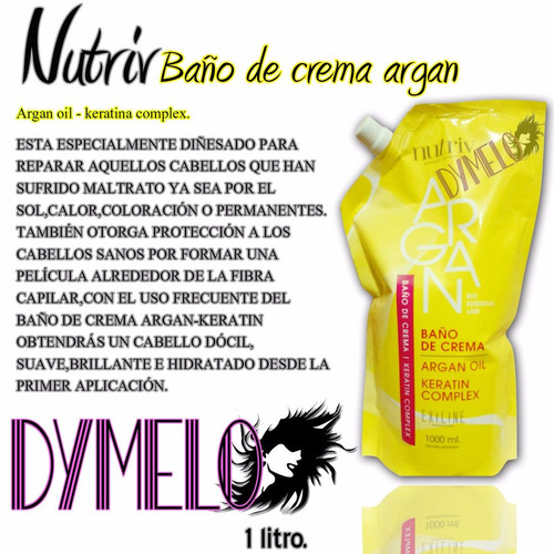 Baño De Crema De Keratina- Argan X 1litro  En Dymelo