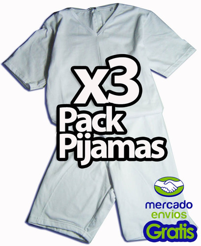 Imagen 1 de 9 de Pack 3 Pijamas Para Adultos Protector De Pañales Alzheimer