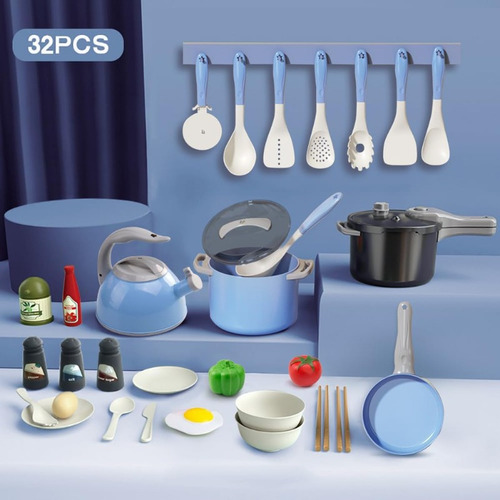 A Juego De Cocina Para Niños, 32 Piezas, Juguetes De Cocina