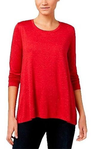 Blusa Con Brillo Manga Larga Talla Ch Roja