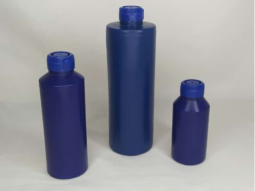 Envase Plástico Tipo Alcohol 500cc Color Azul