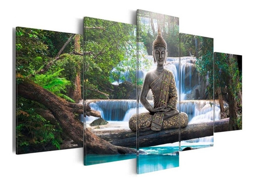 Juego De 5 Lienzos De Pintura De Paisaje De Buda Zen Moderno