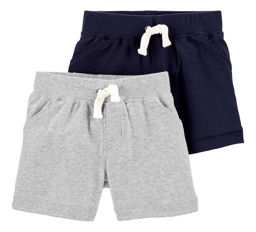 Carters Pack 2 Shorts Gris Azul 1l934610