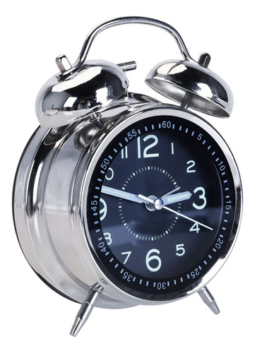Reloj Despertador Campana Retro Analógico Estilo Vintage Negro