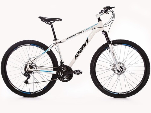 Bicicleta Ravi Full Drive Aro 29 Freio Disco 21 Marchas Cor Branco/Azul Tamanho do quadro 19