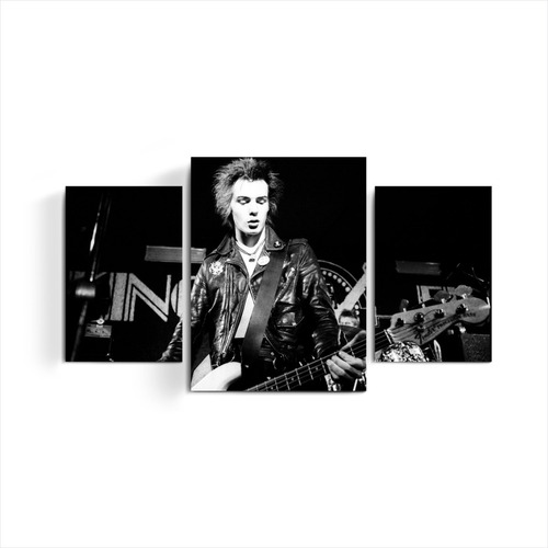 Cuadro Triptico Sex Pistols Sid Vicious Punk Rock Musica