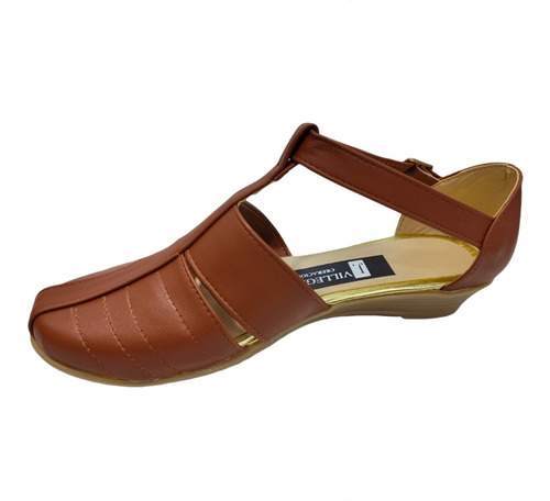 Imagen 6 de 9 de Zapato Huarache Tipo Piel Con Tacón Flat Mujer Empeine Alto