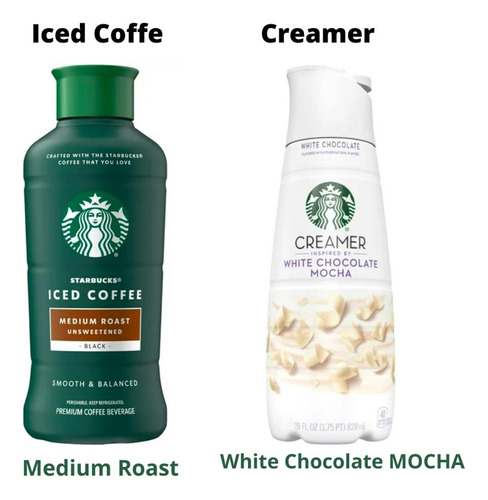 2 Pack Starbucks Iced Medium Roast & Creamer White Chocolate