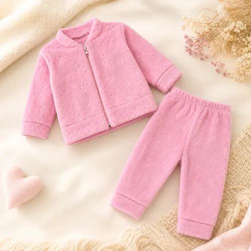 Conjunto Fleece 3D Bebê Peludinho Jaqueta e Calça