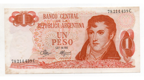 Argentina Billete 1 Peso Ley Bottero 2309 Mb+