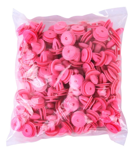100 Pinzas De Plástico Con Orificio Para Remaches, Color Ros