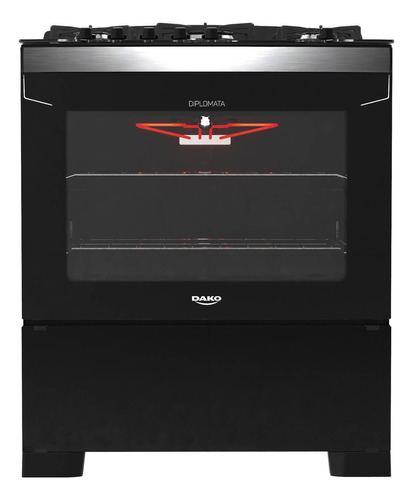 Fogão Dako Diplomata Grill Bivolt 5 Bocas Cor Preto Tipo de conexão Gás engarrafado 127V/220V